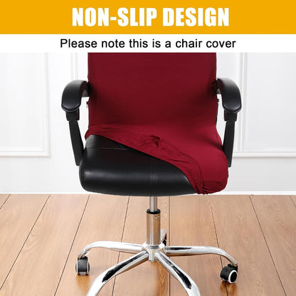 Smiry Stretch Printed Office Chair Armrest Covers, 2 Pcs Soft Fit Removable Washable Computer Desk Chair Arm Covers Protector, Black