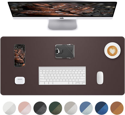AFIING Desk Pad Protector 23.6" x 13.7" - Non-Slip Waterproof PU Leather Desk Mat for Mouse, Keyboard, Laptop, Office and Home Workspace (Beige)