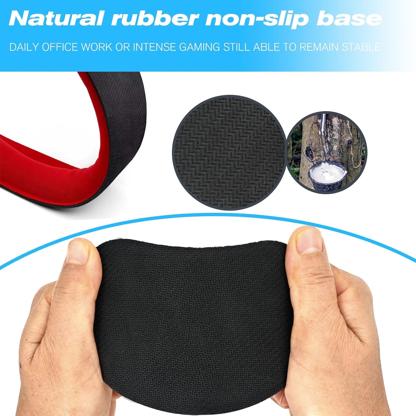 Keyboard Wrist Rest and Mouse Wrist Rest Set - Ergonomic Memory Foam Wrist Cushion - for Wrist Support on Computer, Laptop, Office, Playing Games, Typing Relieves Wrist Pain Rose Red