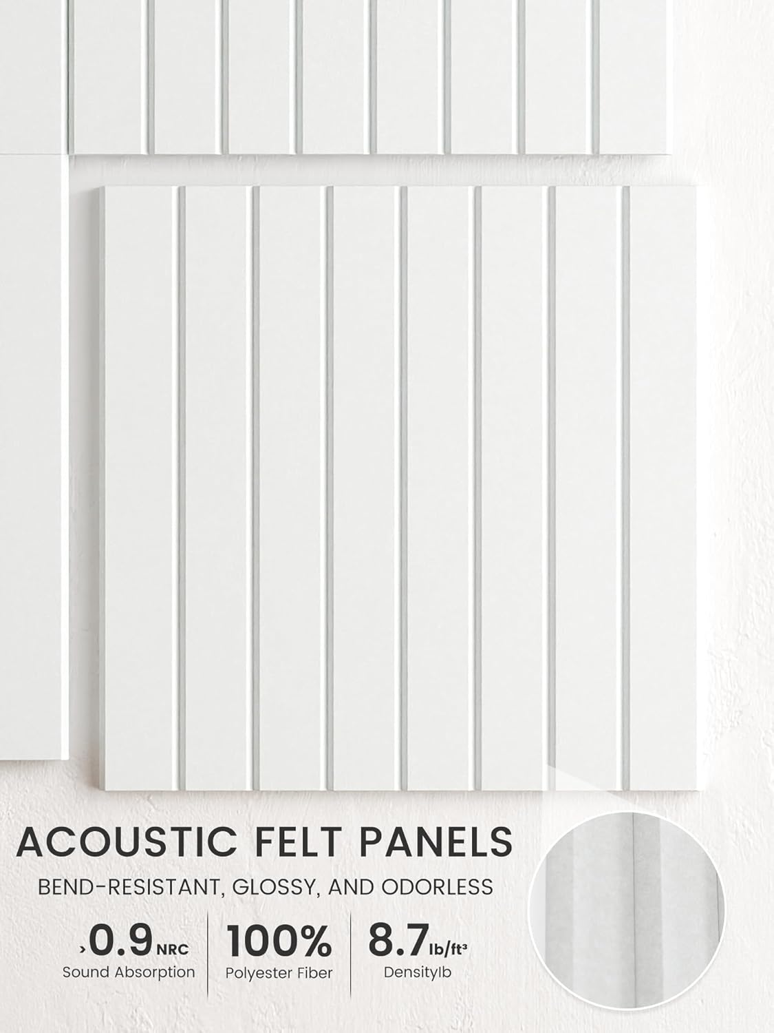 Bumusty Large Cork Board Alternative-48 x 36" Felt Bulletin Board Tiles, with 30 Pushpins, 70 Adhesive Tabs, Fine-Stripe 12-Pack, Cork Boards for Office Push Pin Board Felt Board-Oatmeal