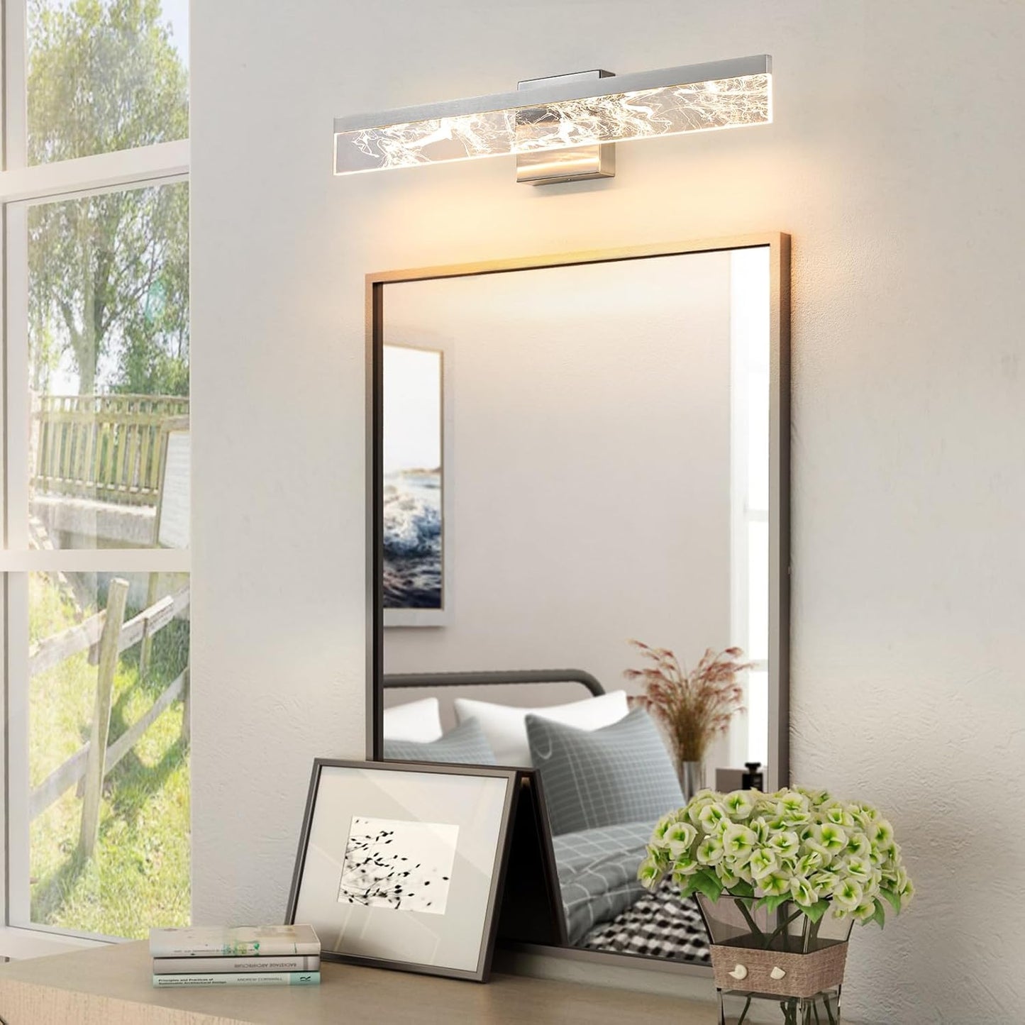 AIJIASI 39-Inch Brushed Gold Vanity Light Fixture, 28W Dimmable LED Modern Light Bar for Bathroom Mirror, Restroom, Bedroom (3000K)