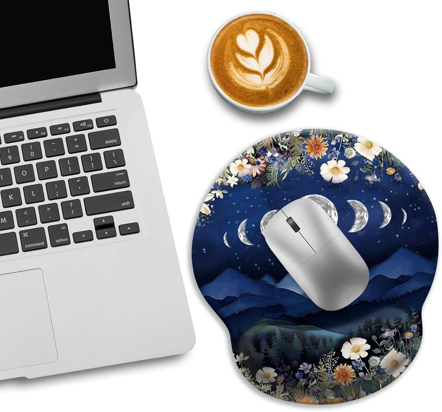 LIMKRIAN Cat Ergonomic Mouse Pad with Wrist Rest, Gaming Mouse Pad with Wrist Support, Funny Mouse Pads for Desk, Computer Mousepad with Non-Slip Pain Relief PU Base, Cute Office Desk Accessories