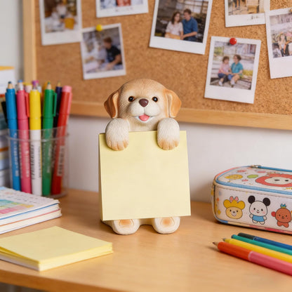 Highland Cow Pop-up Sticky Note Dispenser, Includes 1 Pad of 3x3 in Super Sticky Notes, 100 Sheets, Resin Cute Handmade Desk Holder for Office & Home-Beige