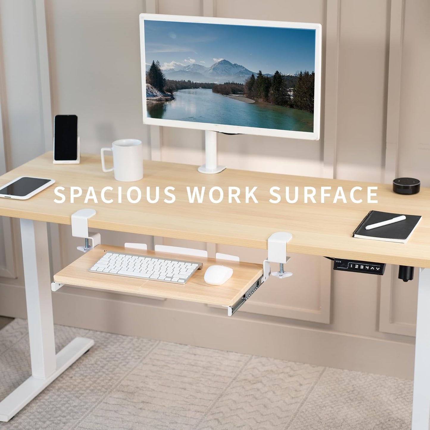 VIVO Large Keyboard Tray Under Desk Pull Out with Extra Sturdy C Clamp Mount System, 27 (33 Including Clamps) x 11 Inch Slide-Out Platform Computer Drawer for Typing, Black, MOUNT-KB05E