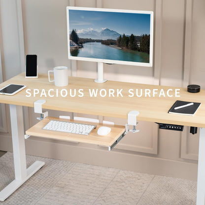 VIVO Large Keyboard Tray Under Desk Pull Out with Extra Sturdy C Clamp Mount System, 27 (33 Including Clamps) x 11 Inch Slide-Out Platform Computer Drawer for Typing, Black, MOUNT-KB05E