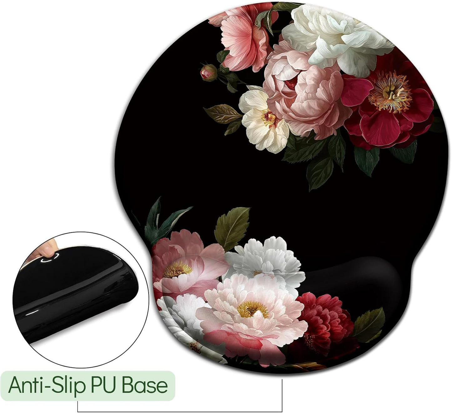 LIMKRIAN Cat Ergonomic Mouse Pad with Wrist Rest, Gaming Mouse Pad with Wrist Support, Funny Mouse Pads for Desk, Computer Mousepad with Non-Slip Pain Relief PU Base, Cute Office Desk Accessories