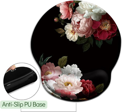 LIMKRIAN Cat Ergonomic Mouse Pad with Wrist Rest, Gaming Mouse Pad with Wrist Support, Funny Mouse Pads for Desk, Computer Mousepad with Non-Slip Pain Relief PU Base, Cute Office Desk Accessories