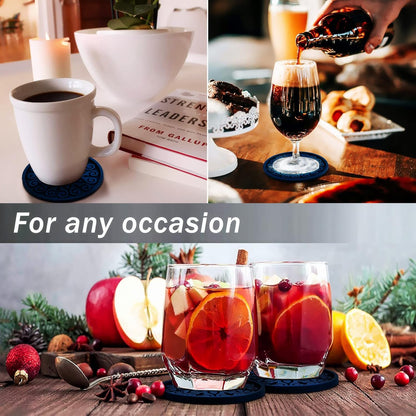 Silicone Coasters for Drinks,Resistant Reusable Drink Coasters-Great Gift for Birthday, Housewarming,Room Decor,Holiday Party (*2-Gray)