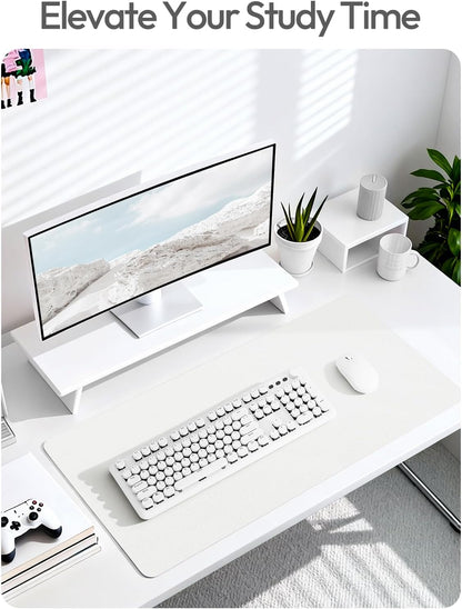 YSAGi Leather Desk Protector, Office Mat, Large Mouse Mat, Non-Slip PU Leather Blotter, Laptop Desk Mat, Waterproof Writing Pad for Office and Home (Black, 31.5" x 15.8") - Colors B