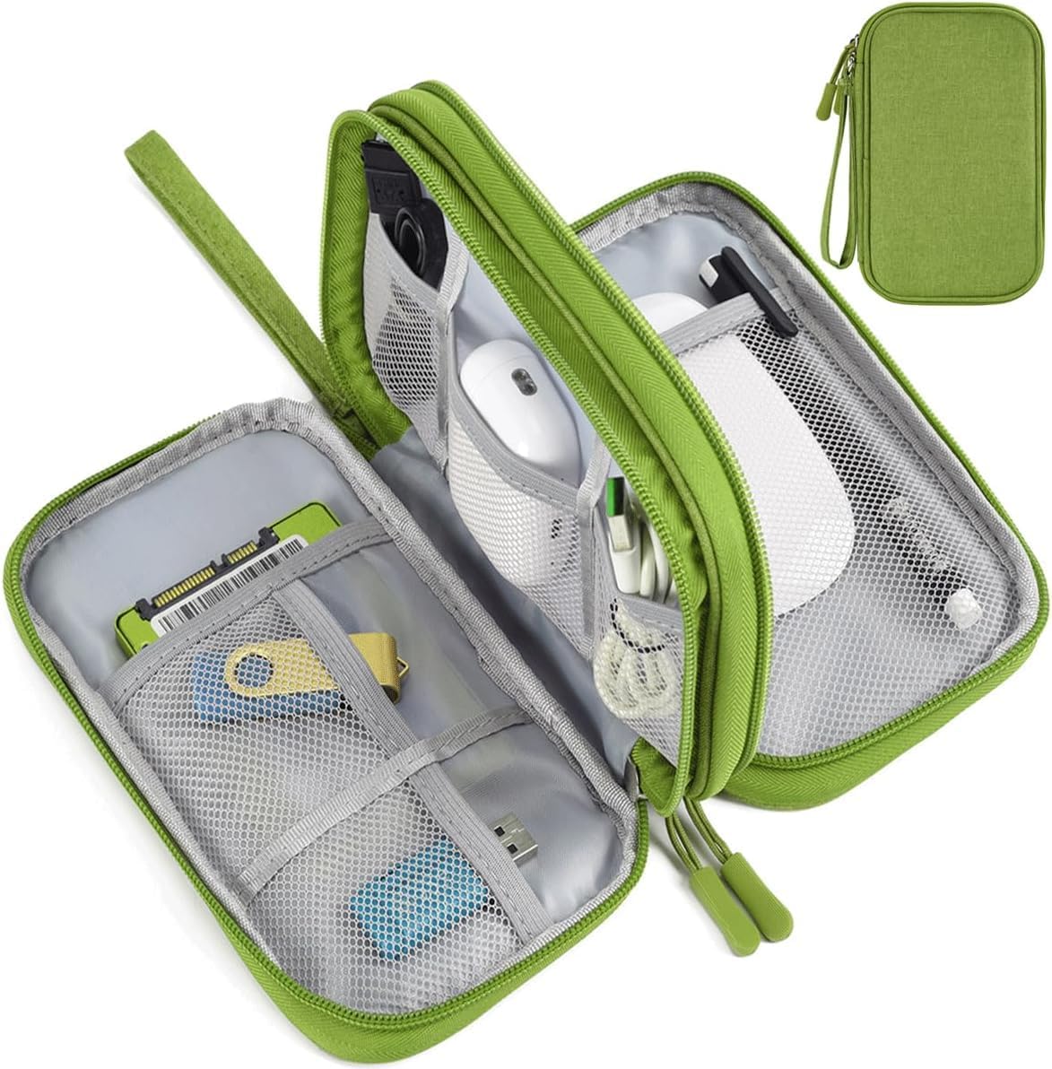 CAOODKDK Electronics Accessories Organizer Pouch Bag, Travel Universal Organizer for Cable, Charger, Phone, SD Card, Business Travel Gadget Bag