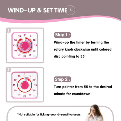 Visual Timer 7.5 inch; 60 Minute 1 Hour Countdown Timer for Kids Classroom Teaching Tool Home Office Meeting, Mechanical Countdown Clock for Exam Time Management Magnetic, Sky Blue with Colorful Disc