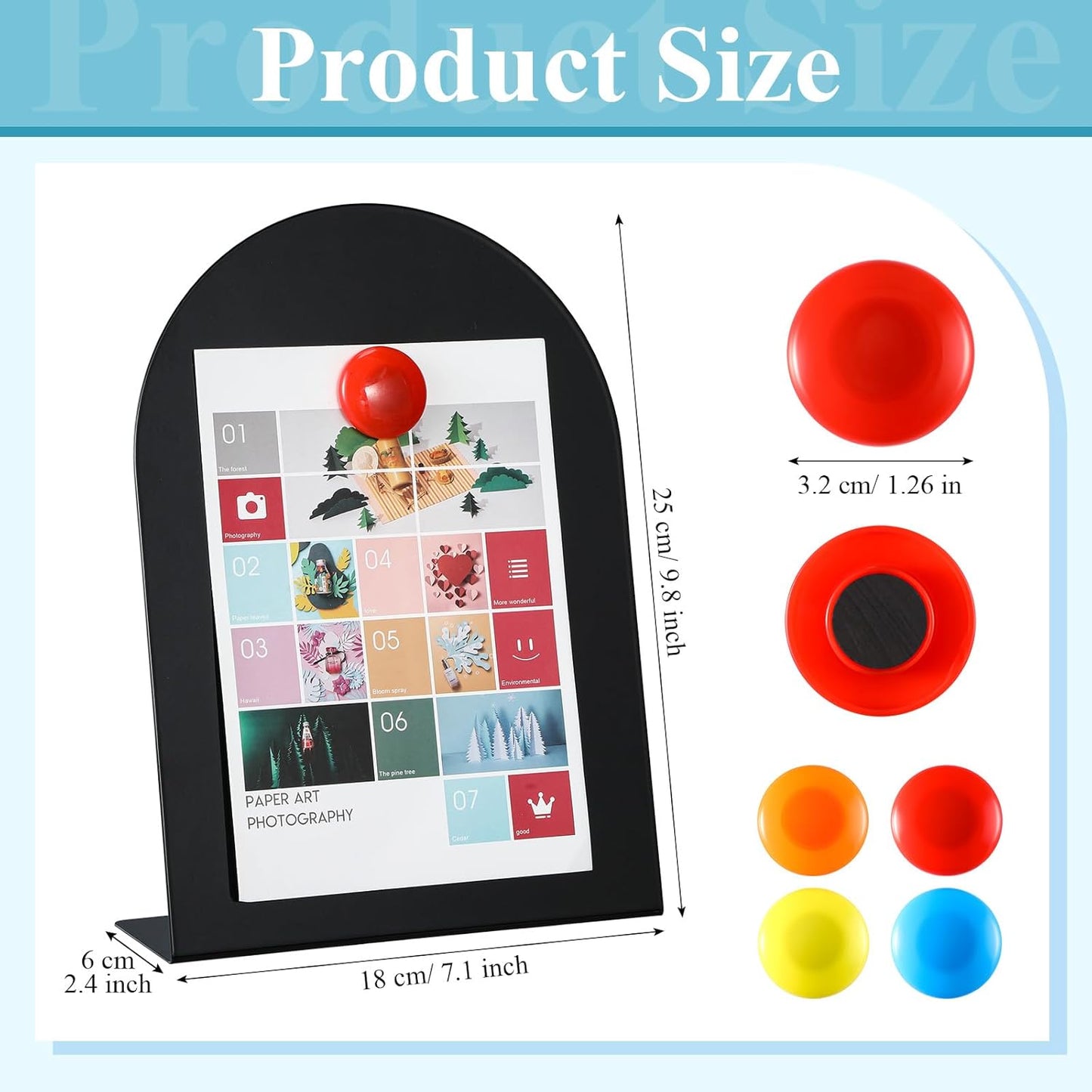 Shimeyao 2 Pcs Pink Magnetic Bulletin Board for Tabletops with 8 Magnets 10x7 Inch Memo Display Easel Stand for Home Office School Kitchen Table Supplies (Arched)