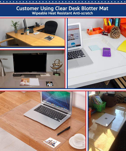 24 X 60 Inch XL Desk Mat Desktop Protector Non-Slip PU Leather Desk Pad Blotter Laptop Computer Gaming Keyboard Mouse Pad Writing Mat Desk Cover for Women Men Kids Girls Rctangular Waterproof Black