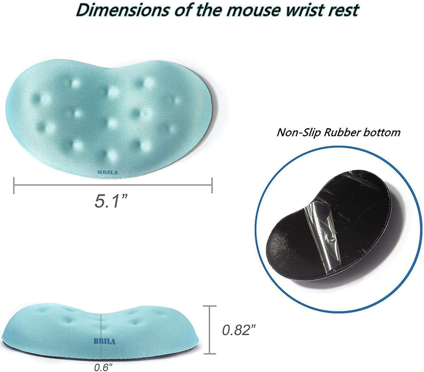 BRILA Memory Foam Mouse & Keyboard Wrist Rest Support Pad Cushion Set for Computer, Laptop, Office Work, PC Gaming - Massage Holes Design - Easy Typing Wrist Pain Relief (Nebula)