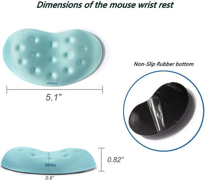 BRILA Memory Foam Mouse & Keyboard Wrist Rest Support Pad Cushion Set for Computer, Laptop, Office Work, PC Gaming - Massage Holes Design - Easy Typing Wrist Pain Relief (Nebula)