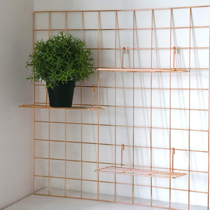 Wall Grid Silver Wire Photo Grid Panels Desk Wall Organizer Metal Memo Board, 25.6" x17.7, 2 Pack