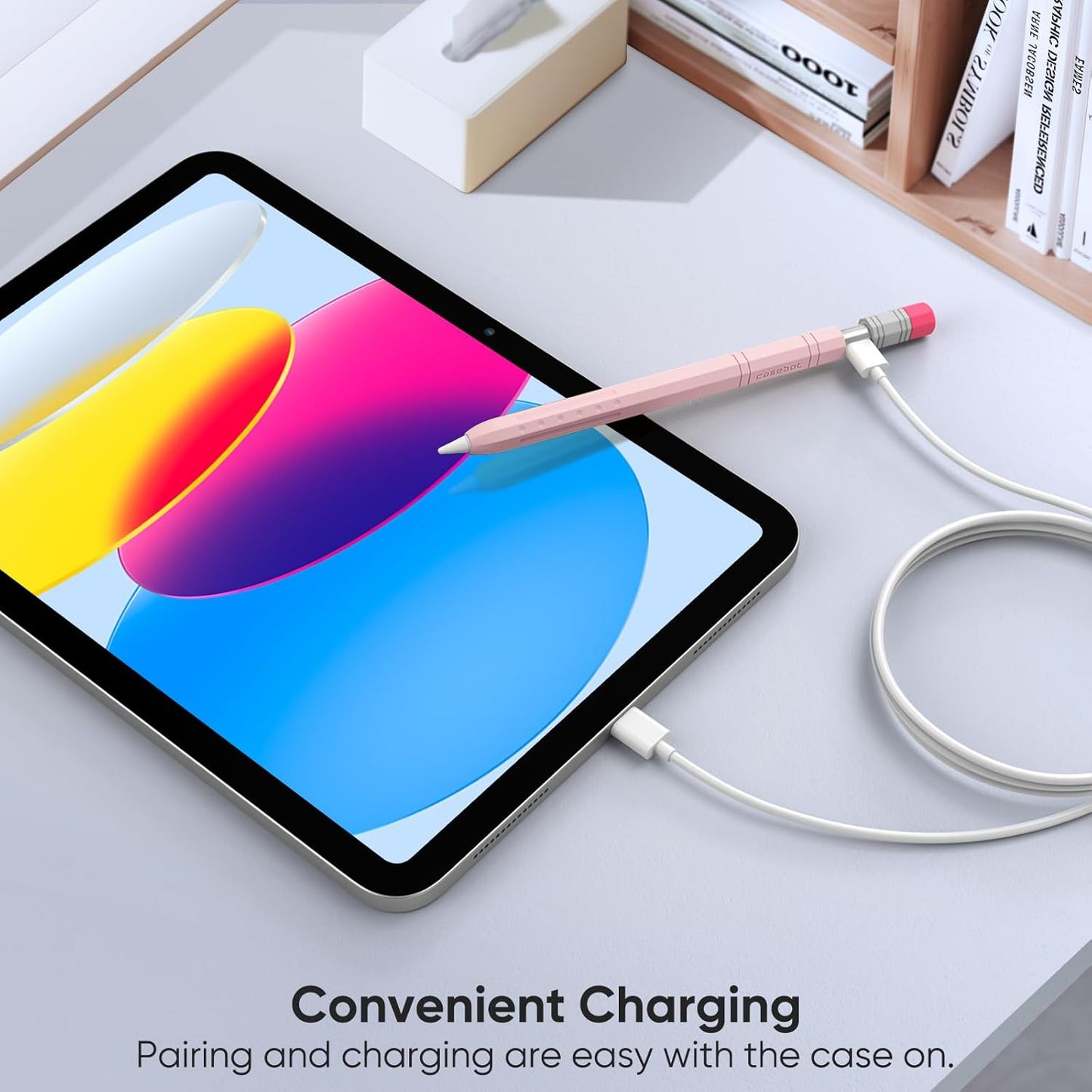 Fintie Silicone Sleeve for Apple Pencil (USB-C), Light Pen Skin Case Cover Soft Protective Anti-Slip Pencil Grip Holder, Supports Magnetic Attachment, Pink