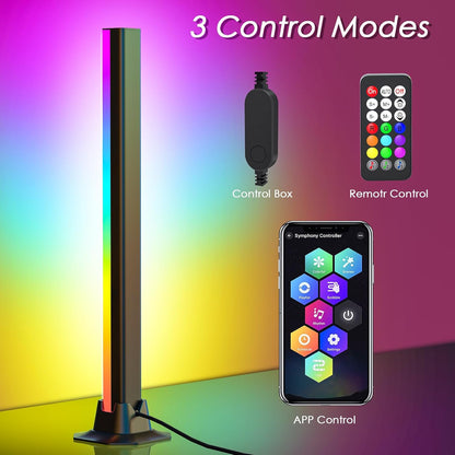 360° Smart Light Bar, RGB Light Bars, Crystal Ambient Mood Light with 16 Million Colors, 213 Preset & 8 Scene Modes, Music Sound Sync, 3 Modes Control, RGB & IC Backlight for TV/Monitor/Gaming/Room