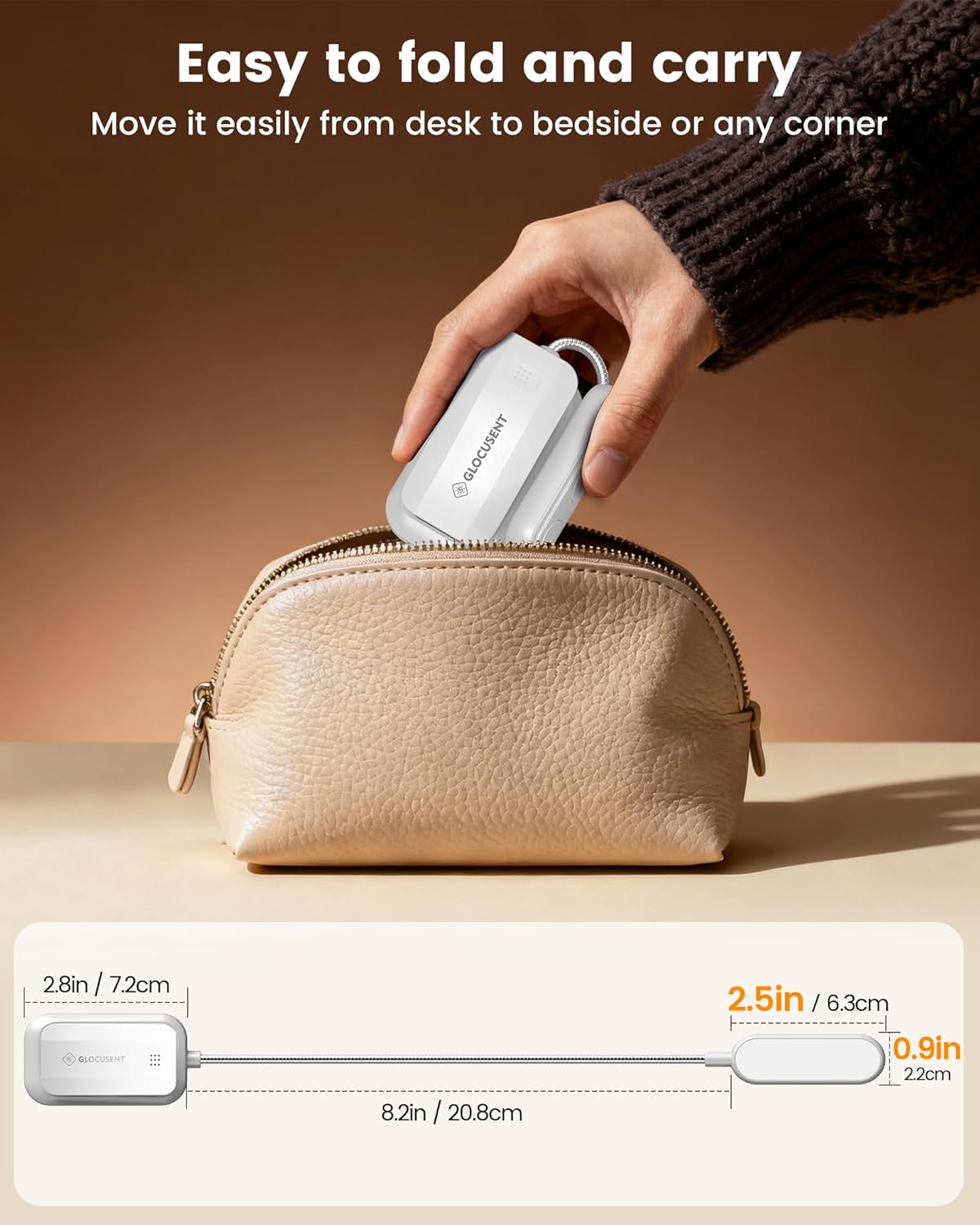 Glocusent 20 LED Reading Lights for Books in Bed, Eye Caring Reading Light, 5 Colors & 5 Brightness 3–100LM Dimmable, 1200mAh Rechargeable Book Light to 90H, Lightweight Clip on Light for Book Lovers