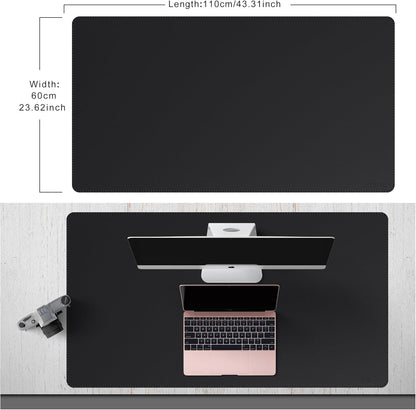 Mydours 40" x 20" Extra Large Desk Mat, PU Leather & Cork Desk Pad, Large XXL Desk Mouse Pad for Workstation, Office, Home, Computer Desk Mat with Keyboard & Mouse (Black)