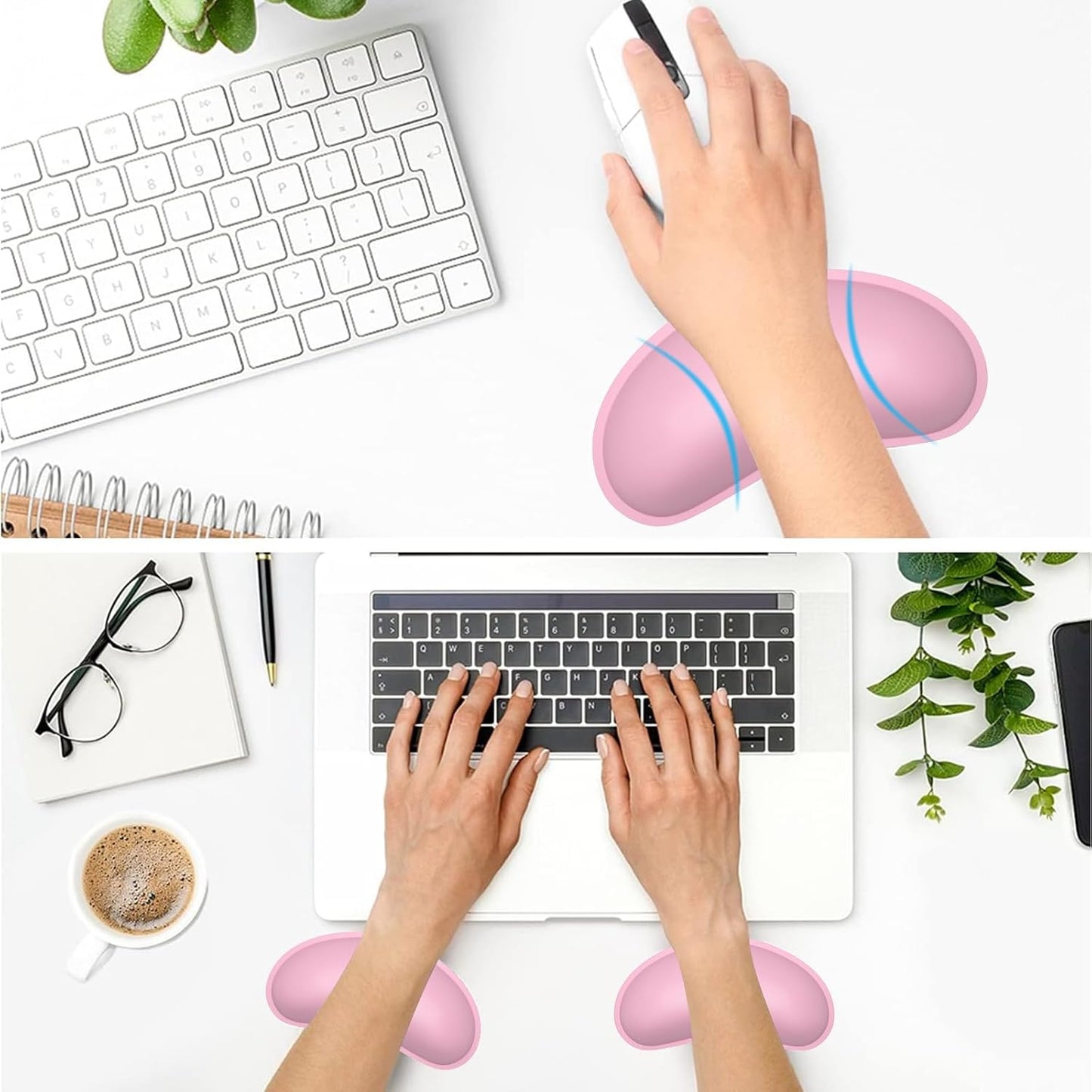 Dapesuom Mouse Wrist Rest, Ergonomic Memory Foam Mouse Wrist for Computer Desk Mats Support, PU Leather Hand Rest Pad Cushion for Gaming, Laptop, Men, Women, Pain Relief & Easy Typing, Black