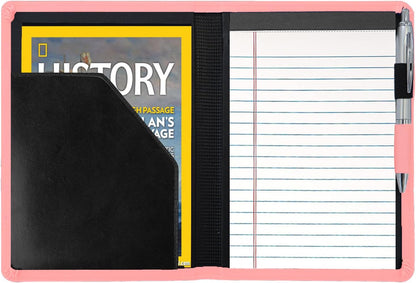 Padfolio/Portfolio Binder, Mini Padfolio Portfolio Binder 5 x 8 Legal Writing Pad, A5 Document Organizer Folder for Men Women, Black