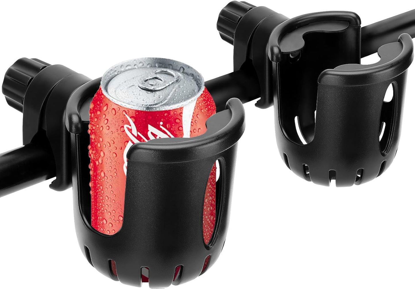 2PCS Marine Boat Cup Holder, Clamp-On Universal Boat Accessories for Drinks, No-Drill Install on Bimini Top Rail or Pole, Grab Bars (Fits Fishing Boat, Pontoon, PWC, Jet Ski, Sea-Doo)