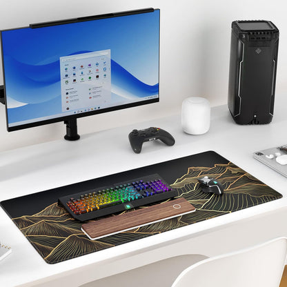 KTRIO Large Gaming Mouse Pad Desk Mat, Superior Micro-Weave Cloth for Precise Mouse Control, Non-Slip Rubber Base, Stitched Edges, Water-Resistant, for Gamer, Office & Home, 31.5" x 11.8" inches