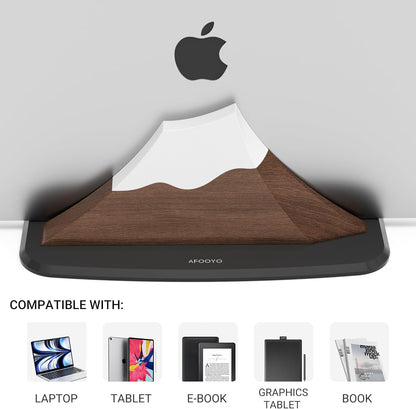 AFOOYO Vertical Dual Laptop Stand - Snow Peak-Shaped Wooden Adjustable Laptop Holder,2 Slots Desktop Dock Compatible with All MacBook, Surface,Chromebook,Dell & More(Beechwood)