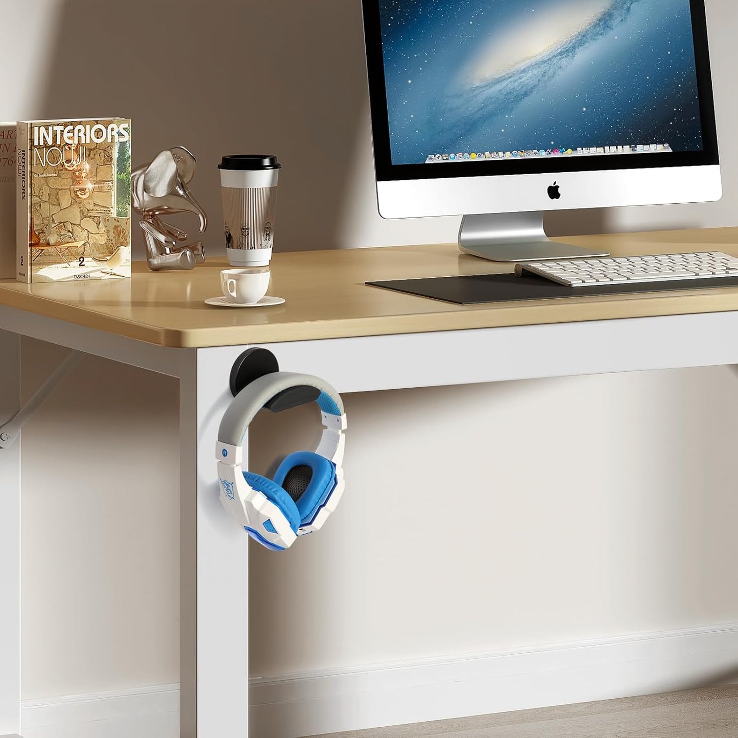 Magnetic Headphone Holder, up to 30lbs, Headset Hooks, Headphone Hanger for Desk & Table, Headphone Mount Stand with Rubber Pad, Compatible with All Computer/Gaming Headsets