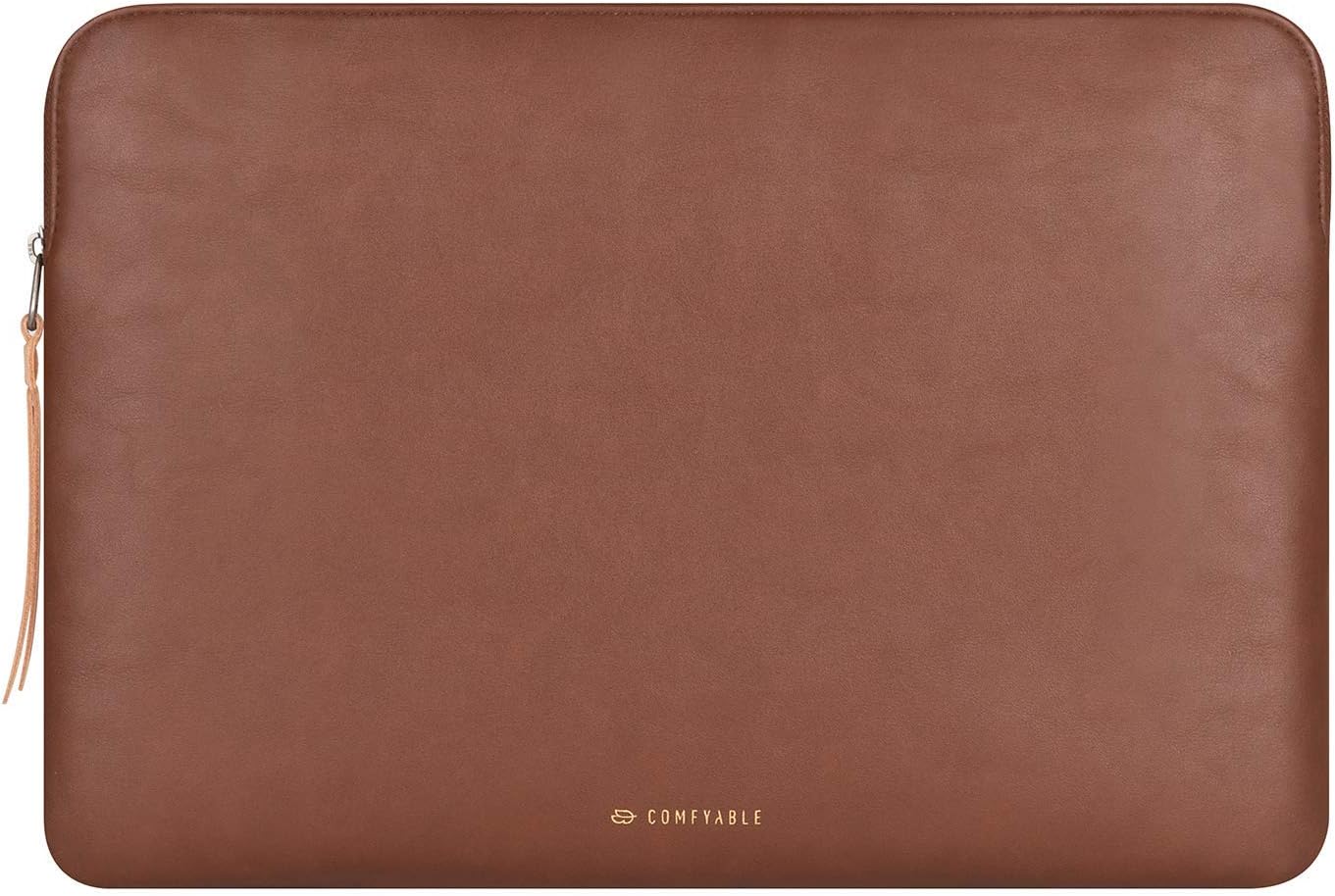 Comfyable Slim Protective Laptop Sleeve Compatible with 13/14 Inch MacBook Air & MacBook Pro M5/M4/M3/M2 Pro/Max 2026, Mac Travel Case, Laptop Pouch, Slim PU Leather Cover, Brown