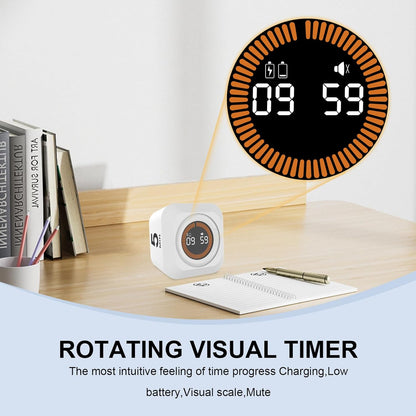 Rotating Cube Pomodoro Timer 5, 25, 10, 50 Min Preset + Custom Countdown, Desk Productivity Flip Visual Timer w/Silicone Case, Silent Mode, Ideal for ADHD Tool Study Work School (Black)