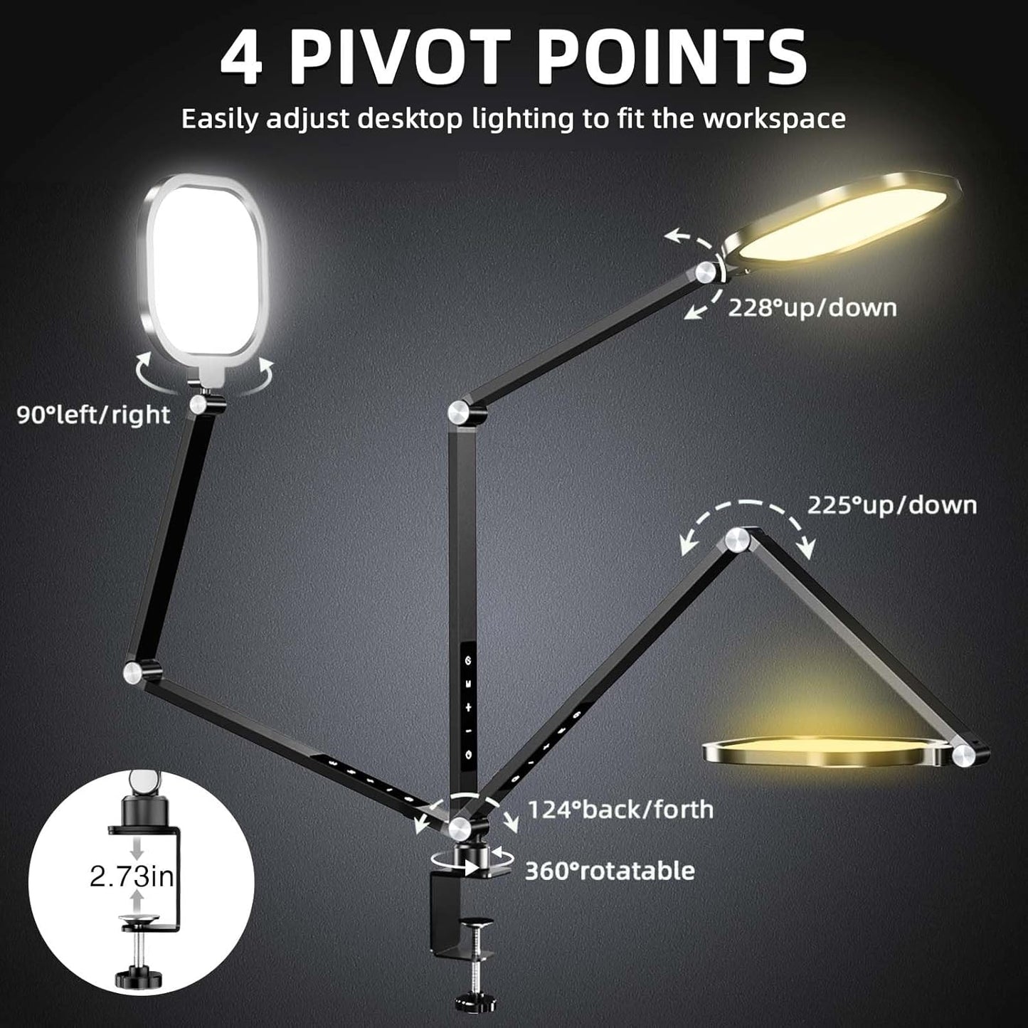 LitONES Video Conference Lighting for Computer, Dimmable Light for Video Recording, Meeting, Laptop & Webcam, 15W Ring Light for Desk with C- Clamp, Swing Arm, Remote, Memory & Timer CRI >95