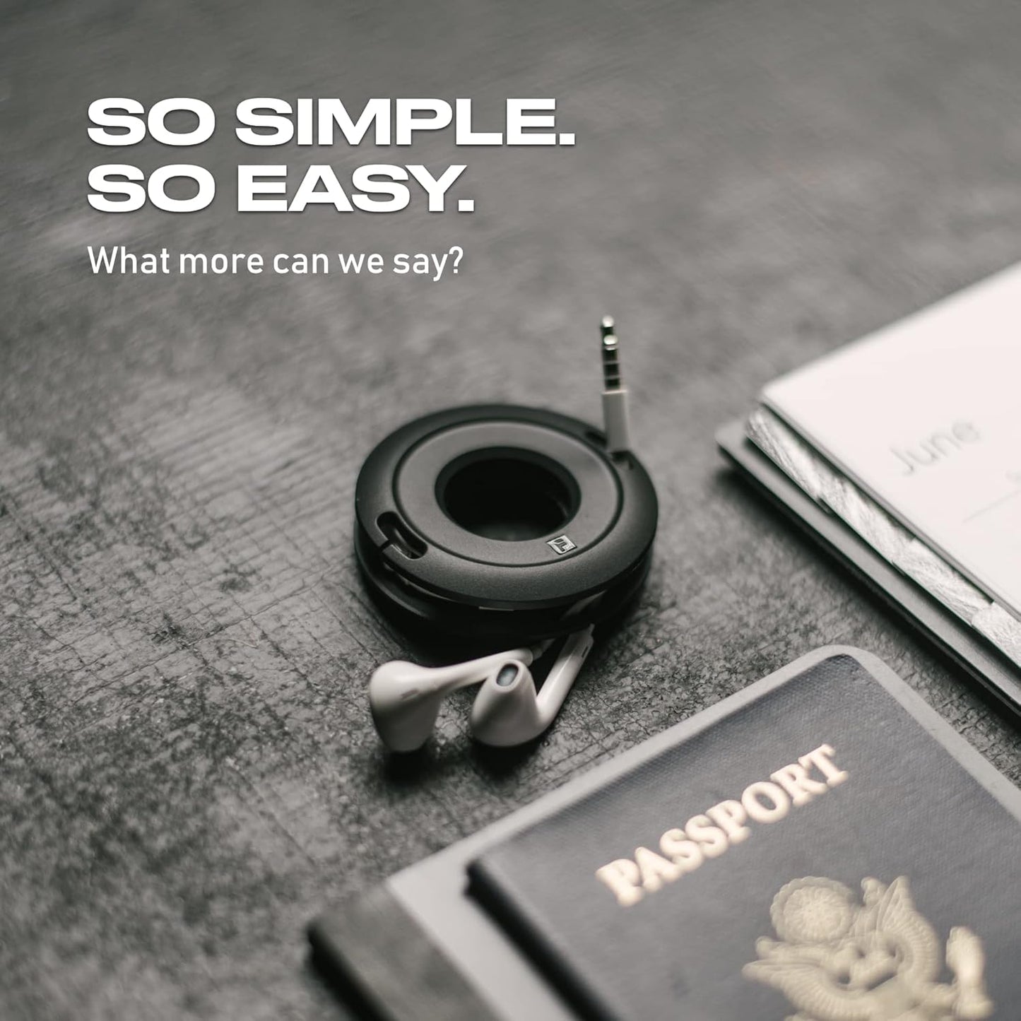 Side Winder Mini and Max Headphone, Earbud and Charging Cable Winder and Organizer Perfect for Wrapping Earbuds and Cords for Travel and Organization 4-Pack (White, Max)