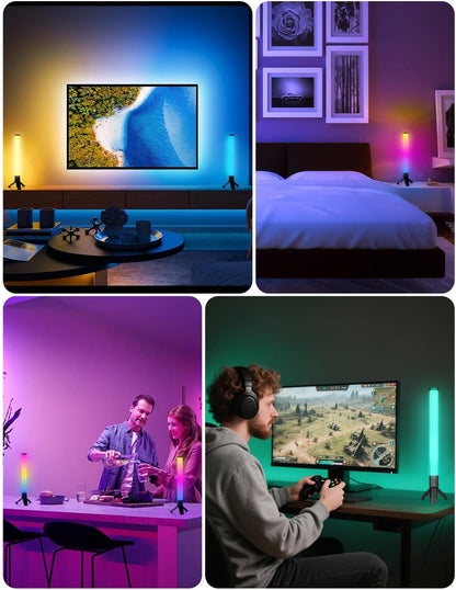 DAYBETTER 360° Smart LED Light Bars, RGB Light Bars with 16 Million Colors, Smart Gaming Lights with Music Sync and Scene Modes, 3 Modes Control, Mood Lighting, Gaming Light Bar for Room, TV, Monitor