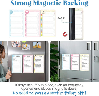 JPRO Magnetic Weekly Calendar and to Do List for Fridge - 8.5" x 6.5" Weekly Meal Planner for Refrigerator and Dry Erase Daily to-Do List -6 Markers Included!