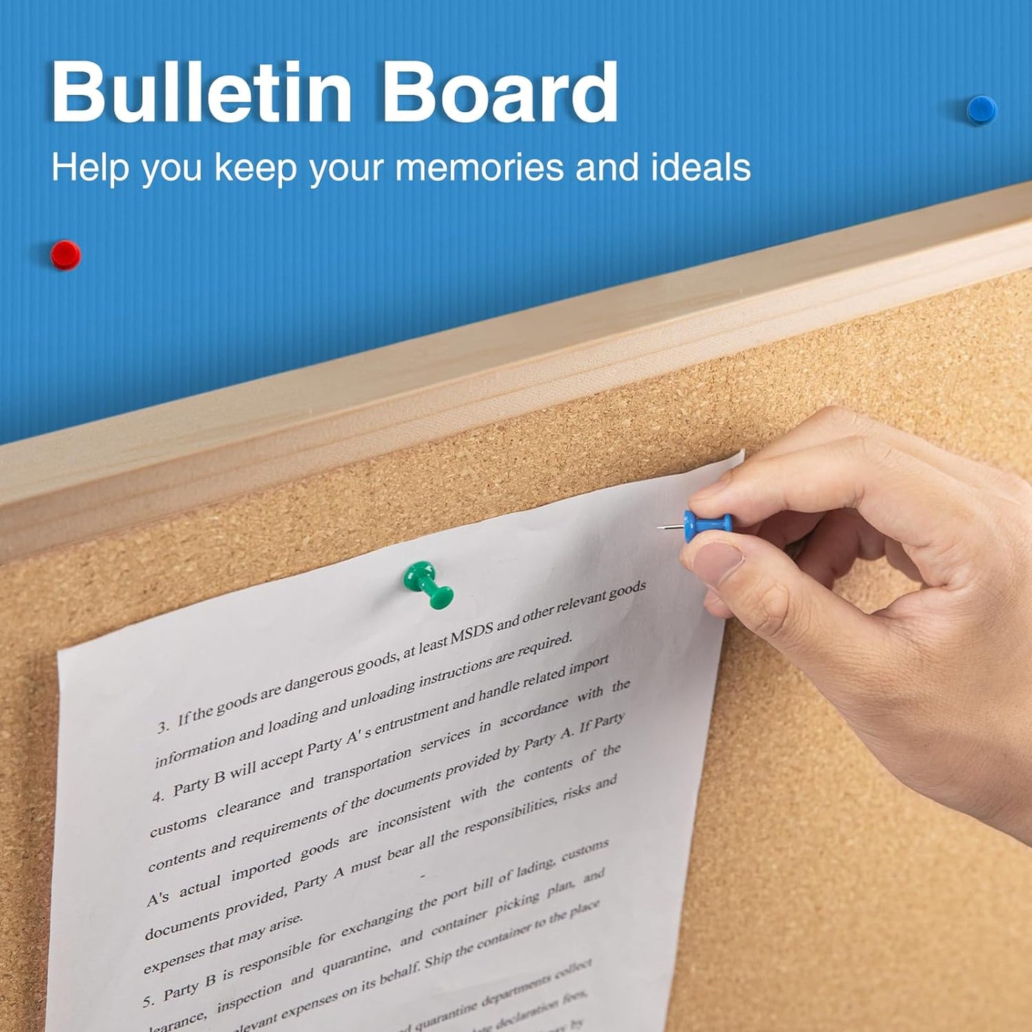 OWLKELA Cork Board 14.6"X 11", Notice Pin Board, Memo Board, Vision Board, Bulletin Board for Office, Classroom or Home, Mounting Hardware and Push Pins Included, Wooden Frame