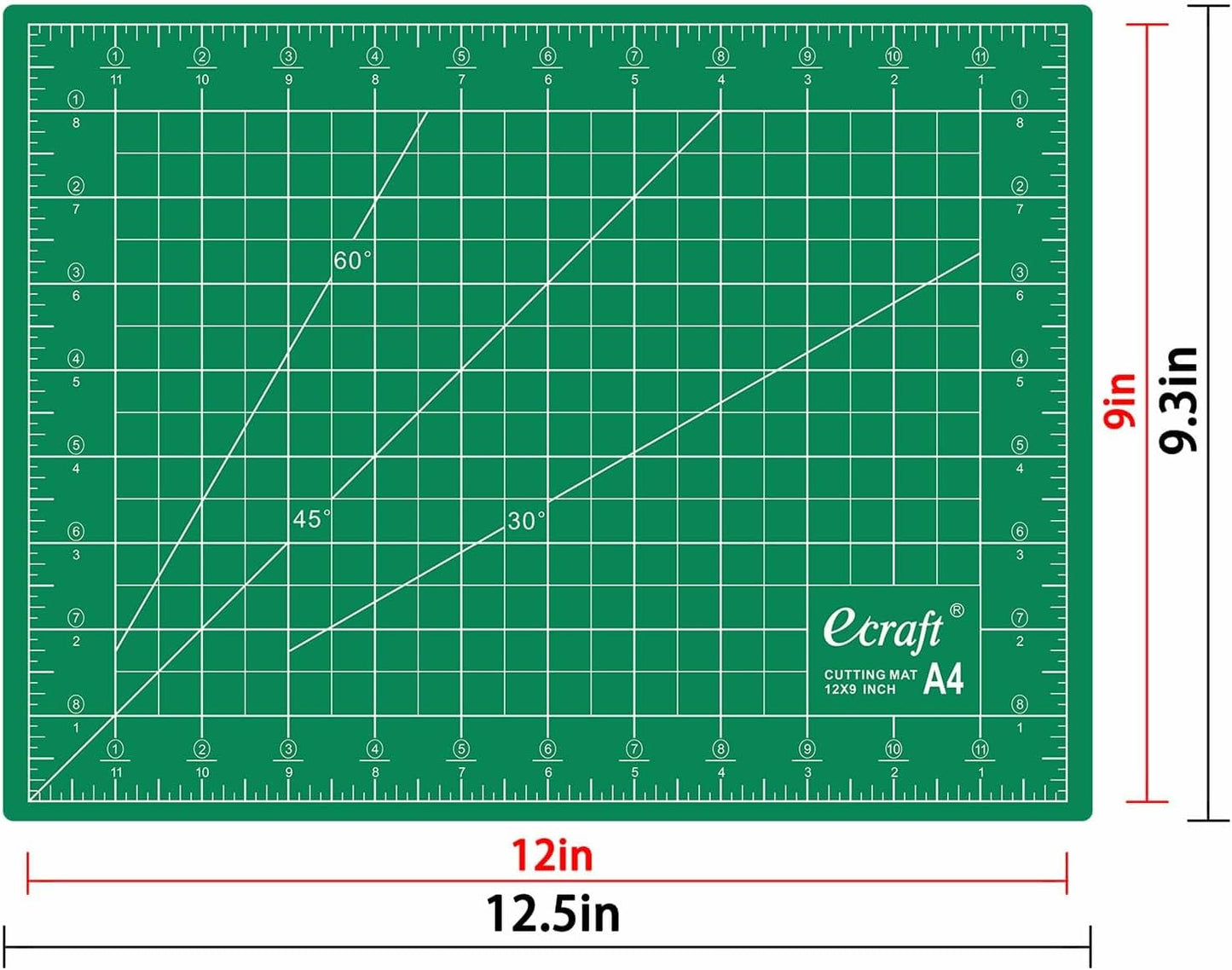 Ecraft Large Self Healing Cutting Mat: 24" x 36" Double Sided 5-Ply Hobby Mat, A1 Rotary Cutting Sewing Mat for Crafts, Fabric,Sewing,Quilting,Scrapbooking,Projects,Grey/Black