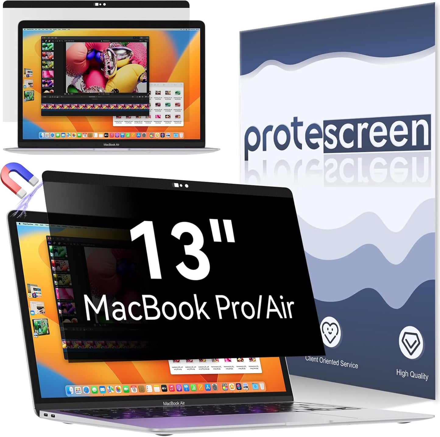 Laptop Privacy Screen 14 Inch Compatible with HP/Dell/Acer/Samsung/Asus/Lenovo/Toshiba,16:10 Aspect Removable Anti Glare Blue Light Filter Protector, 14 in Laptop Privacy Screen Shield