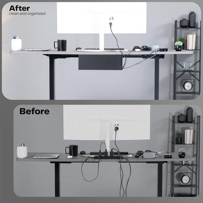 VIVO Under Desk 17 inch Cable Management Tray, Power Strip Holder, Cord Organizer, Wire Tamer for Office and Home, Black, DESK-AC06-1C