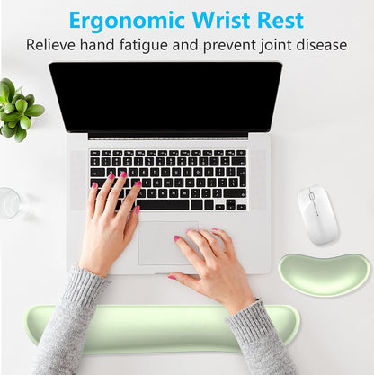 Dapesuom Enlarge Keyboard Wrist Rest, Memory Foam Keyboard Wrist Cushion for Computer Desk Mats Support, Pain Relief Ergonomic Mouse Pad Rests with Non-Slip Base for Gaming, Laptop, Radiant Orchid
