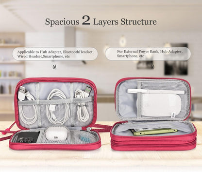 CAOODKDK Electronics Accessories Organizer Pouch Bag, Travel Universal Organizer for Cable, Charger, Phone, SD Card, Business Travel Gadget Bag