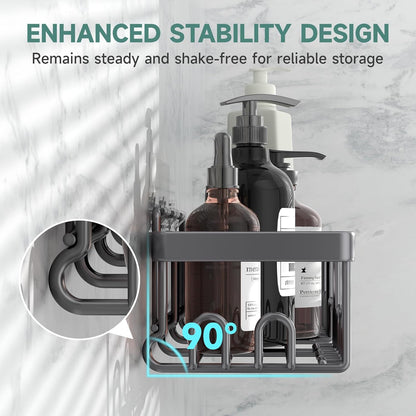 Veken Shower Caddy 6-Pack, Advanced Rustproof Design, No Drilling Adhesive Shelves, Rack with Soap Holder, Large Capacity Bathroom Organizers and Storage, Wall-Mounted Kitchen & Home Decor