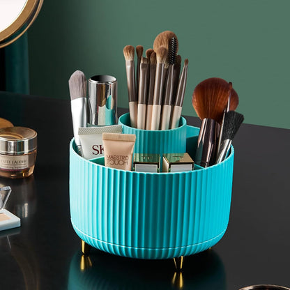 fanado 360° Rotate Makeup Brush Holder Organizer, Makeup Organizers Countertop, Makeup organization and Skincare Storage for Vanity, Desktop, Bathroom (White)