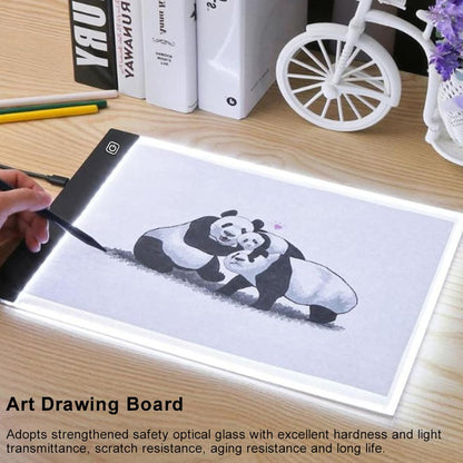 Art Tracing Light Box, A5 Size Chargeable Cordless Dimming Tracer Pad Board 3 Level Dimming Brightness Adjustable LED Light for Art Craft Sketching