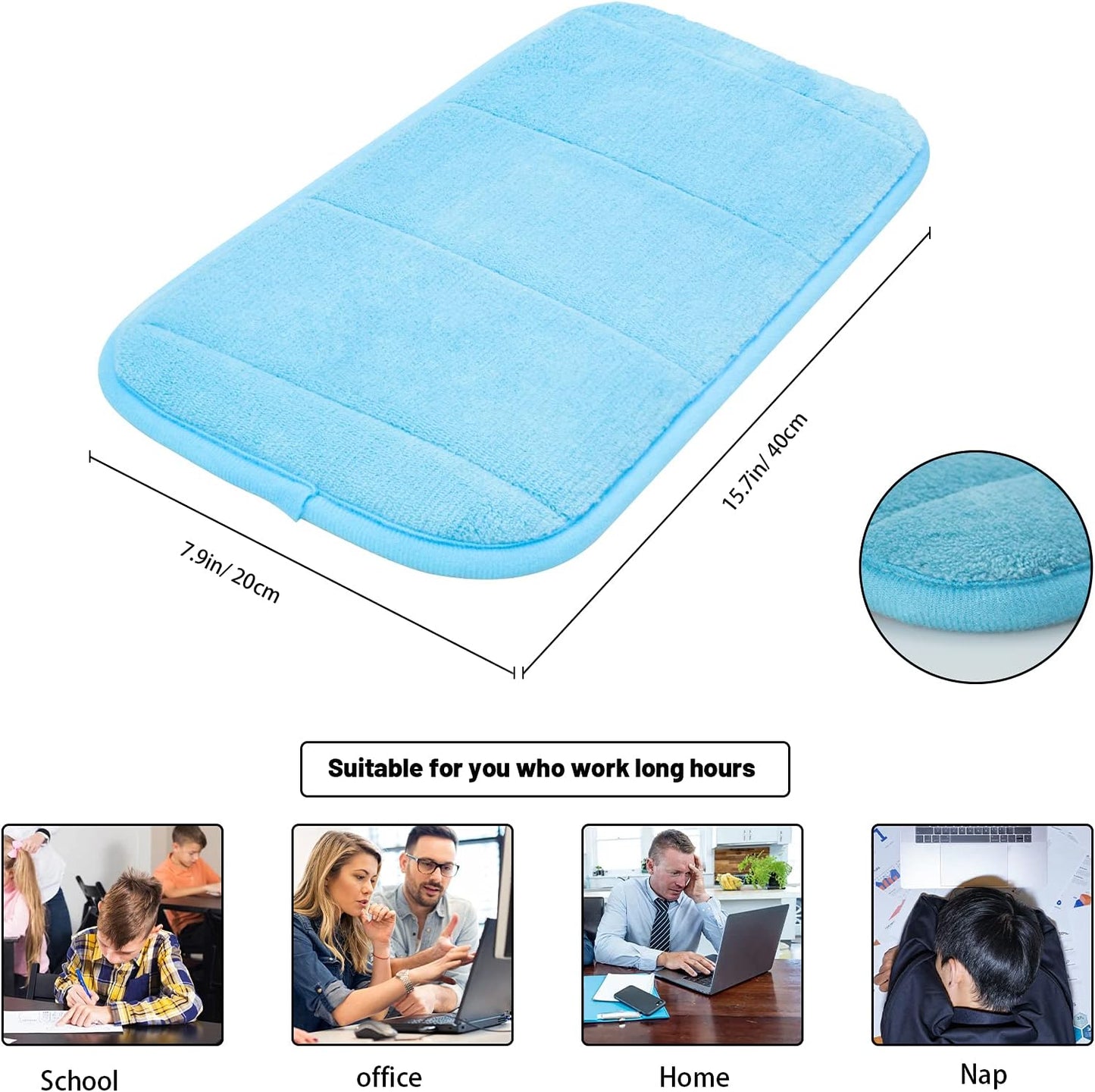 2Pcs Upgrade Computer Wrist Elbow Pad, Portable Memory Foam Arm Wrist Rest Pillow, Soft Wrist Support Mat for Keyboard Desktop Office Gaming - Alleviate Elbow Pain (Moderate Size, 7.8 x 15.7 inch)