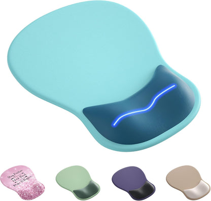 Ergonomic Mouse Pad with Wrist Rest,Cute Gel Mousepad Wrist Support - Small Mini Portable for Travel Mouse Pads for Desk Laptop,Computer,Office & Home Decor (Pink&Light Pink)