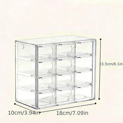 Acrylic Drawer Organizer, Clear Desk Organizer with Drawer, Plastic Stackable Storage Drawers with 6 Drawers, Dustproof Organizers for Jewelry, Craft, Office Supplies