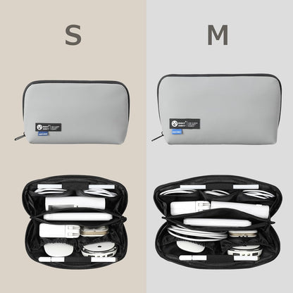 RIGHT AWAY Travel Tech Pouch，Waterproof Cord Case，Electronics Organizer Travel Case，Cable Organizer Storage Bag For Phone, Charger, Accessories(BLACK)