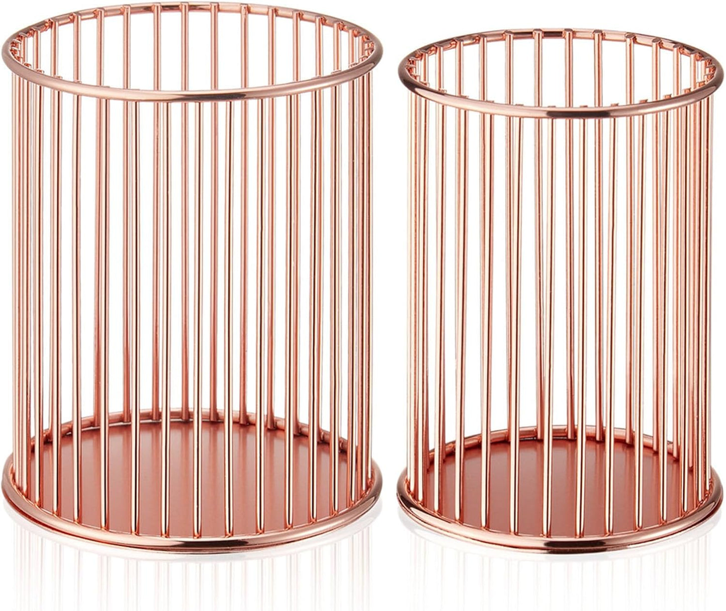 2 Sets Metal Pen Holder for Desk,Makeup Brushes Cup Holder, Pencil Holders, Pen cup, Home and Office Organizer, Black